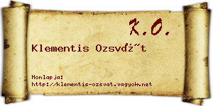 Klementis Ozsvát névjegykártya